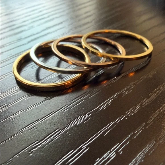 Metallic Thin Rings for single or stacking - Picture 1 of 7